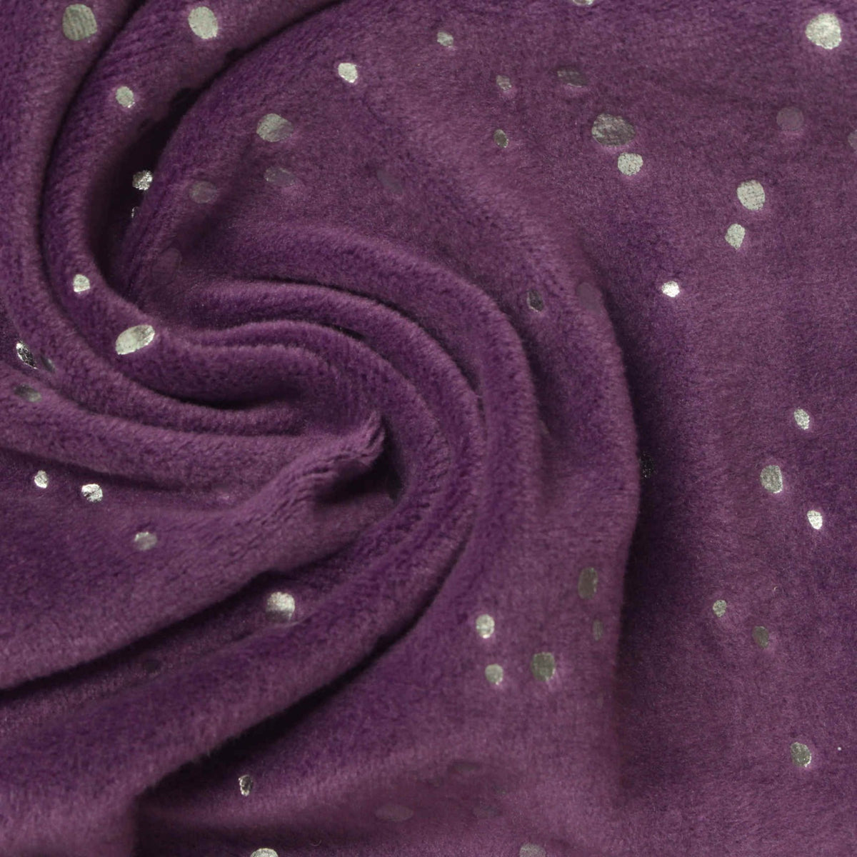 Silver Dots Velvet, Polyester, 220 gsm