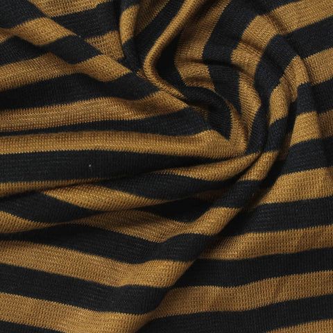 Black Horizontal-Stripe Rib Knit, Poly-Viscose, 230 gsm, ref EF-261879