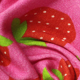 Bold Floral Washed 100% Cotton Rib Knit Fabric, 200 gsm — Pink — texture