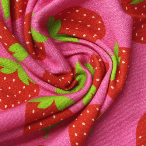 Bold Floral Washed 100% Cotton Rib Knit Fabric, 200 gsm — Pink