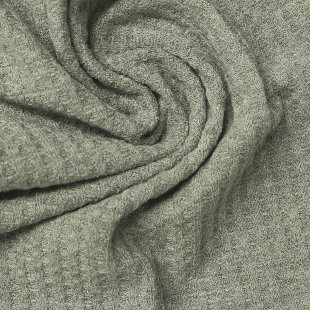 Polyester Viscose Stretch Waffle Knit Fabric, 170 gsm — Grey