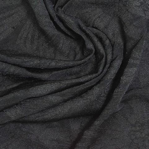Black Tone-on-Tone Jersey Knit, Polyester, 190 gsm