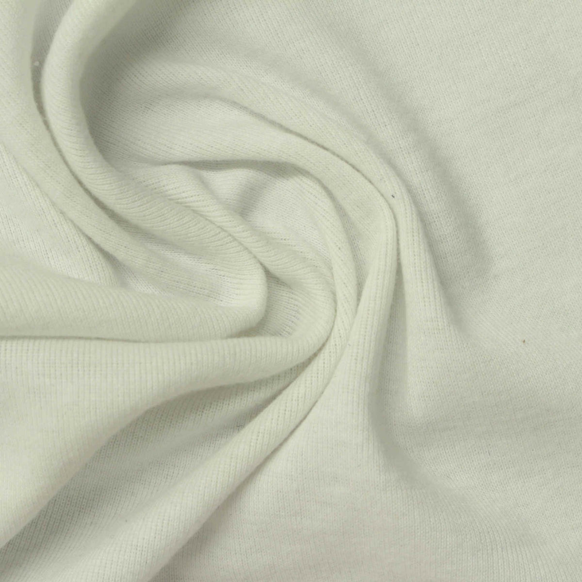 100% Cotton Rib Knit Fabric, 200 gsm — White