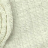 Slub Polyester Viscose Stretch Rib Knit Fabric, 190 gsm — White — texture