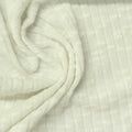 Slub Polyester Viscose Stretch Rib Knit Fabric, 190 gsm — White