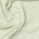 Slub Polyester Viscose Stretch Rib Knit Fabric, 190 gsm — White