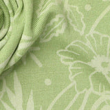 Light Green Floral Jersey Knit, Viscose — texture