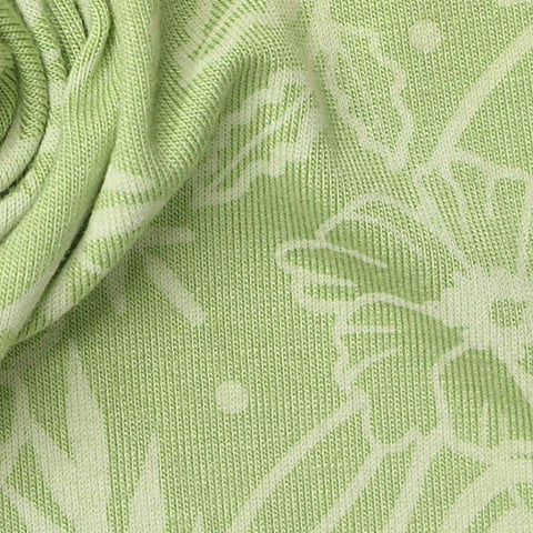 Light Green Floral Jersey Knit, Viscose