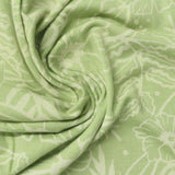 Light Green Floral Jersey Knit, Viscose
