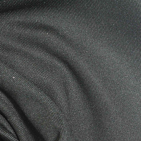 Polyester Stretch Sateen Fabric, 220 gsm — Black