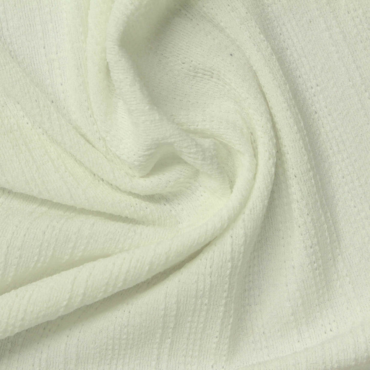 Polyester Stretch Rib Knit Fabric, 240 gsm — White