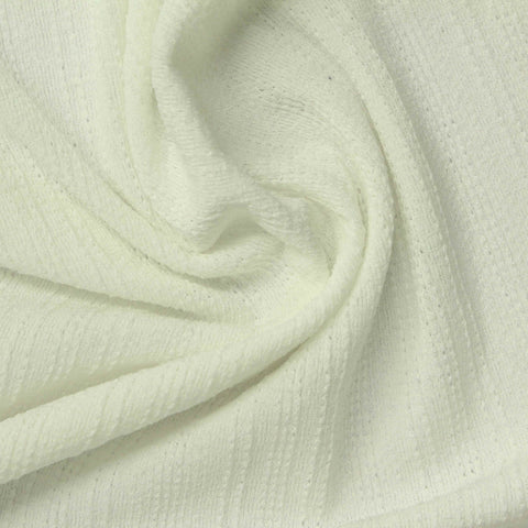 Polyester Stretch Rib Knit Fabric, 240 gsm — White