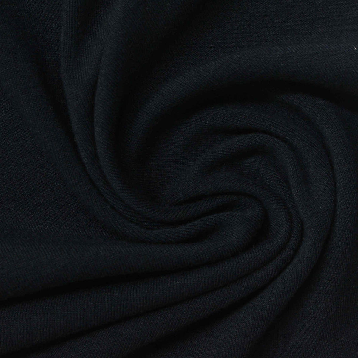 Polyester Stretch Rib Knit Fabric, 300 gsm — Black