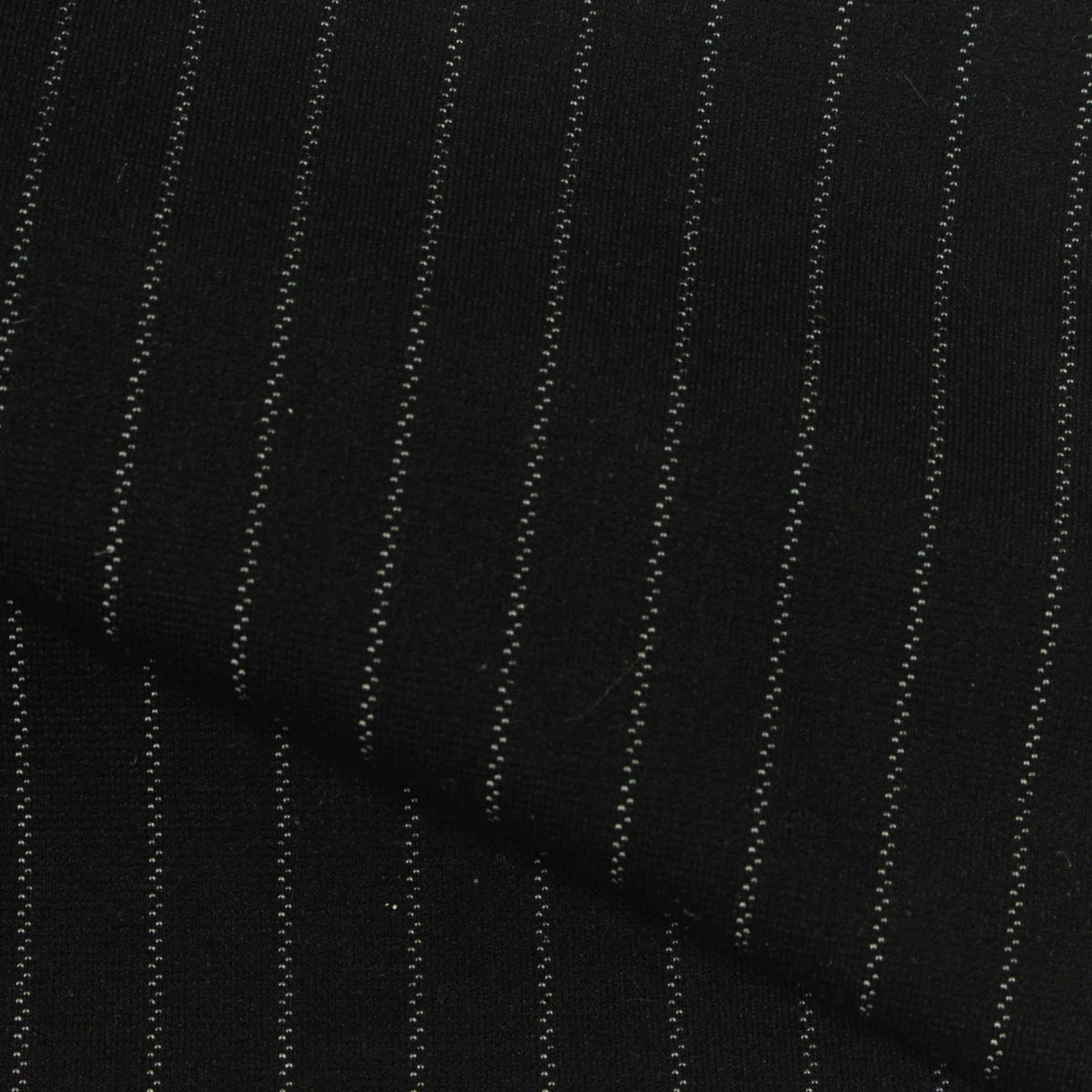 White Pinstripes Ponte Knit, Viscose-Nylon