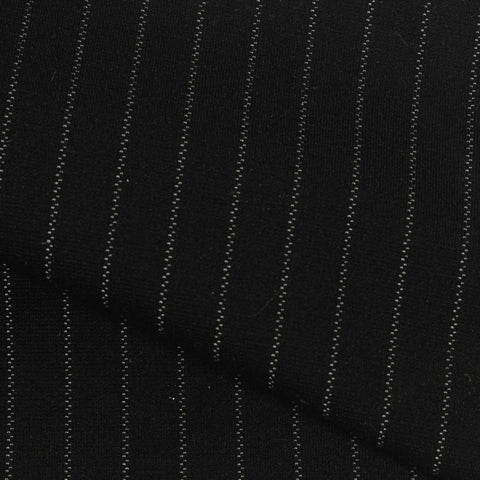White Pinstripes Ponte Knit, Viscose-Nylon