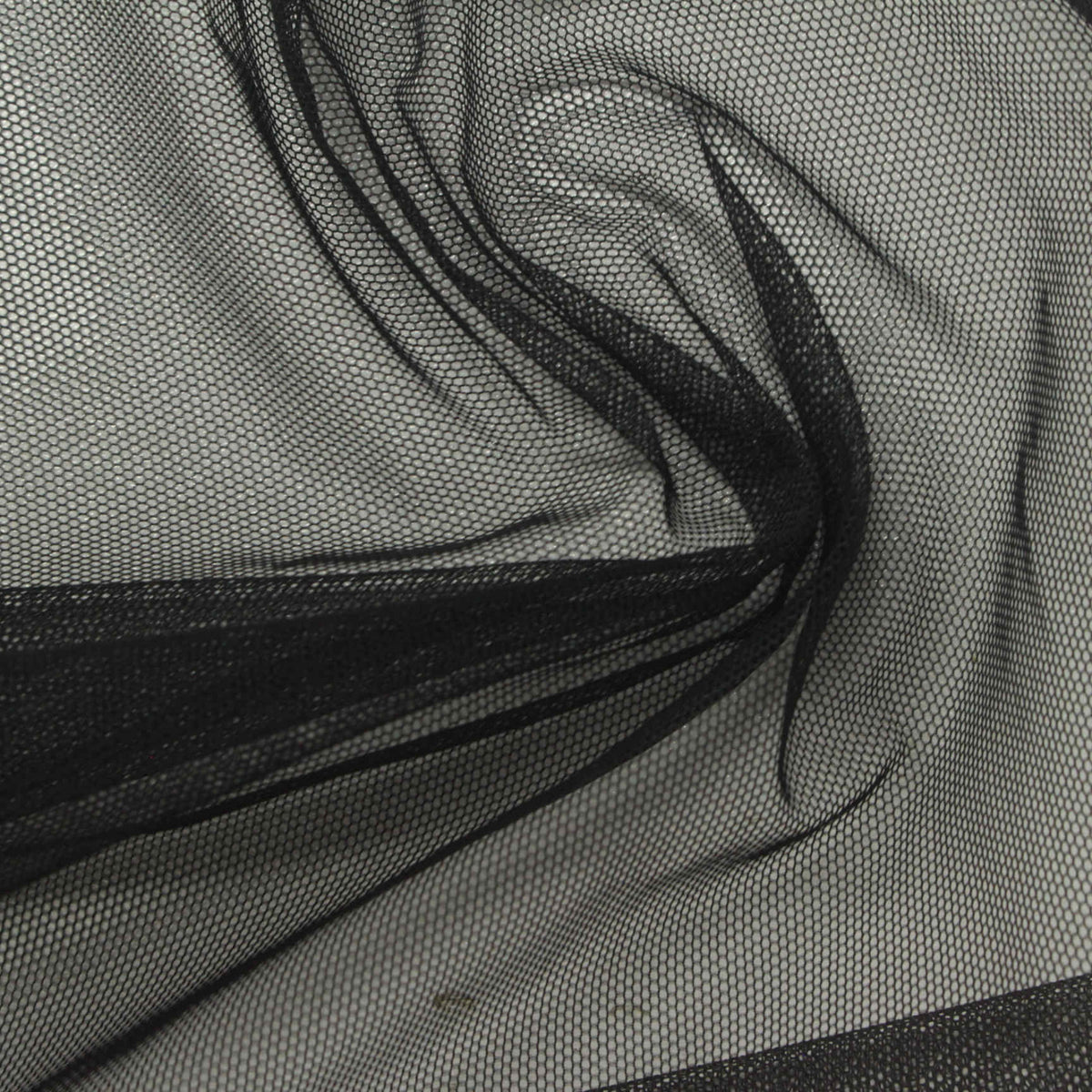 100% Polyester Mesh Fabric, 38 gsm, 160 cm — Black
