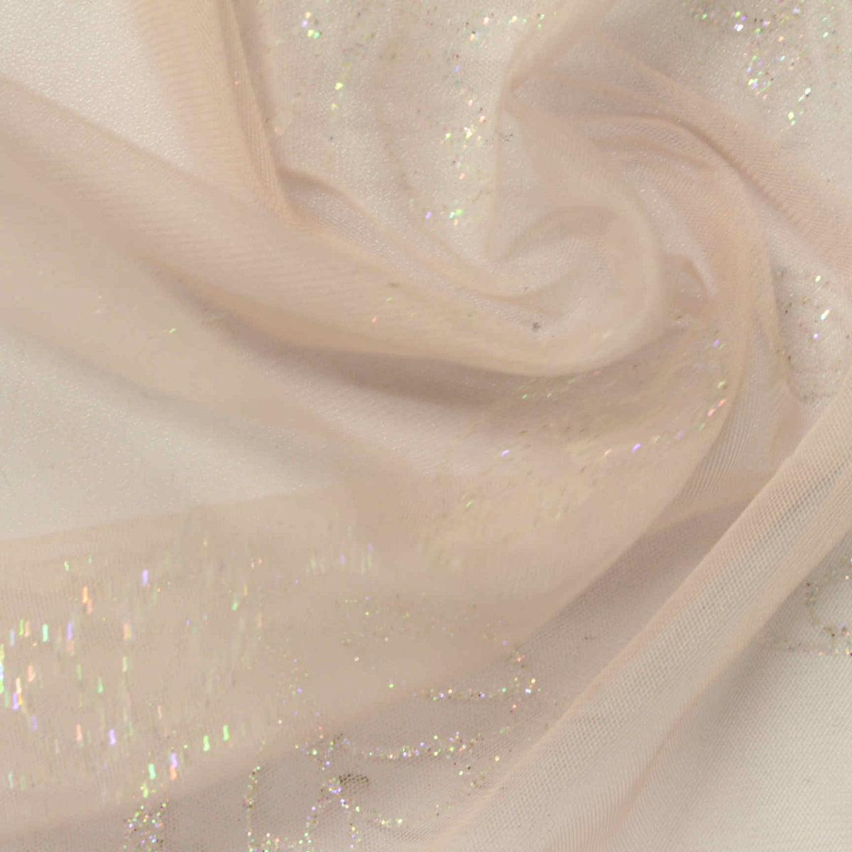 Beige Glitter Mesh, Polyester