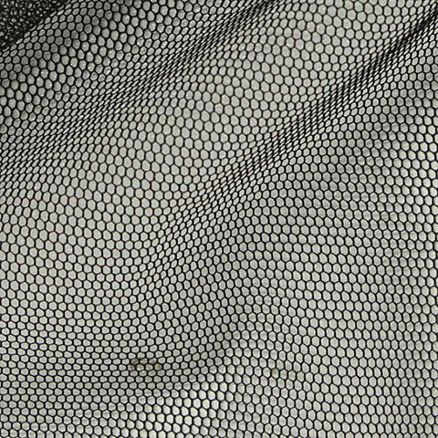 100% Polyester Mesh Fabric, 36 gsm, 150 cm — Black
