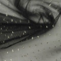 Fine Dotted 100% Polyester Knit Fabric, 40 gsm, 150 cm — Black