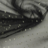 Fine Dotted 100% Polyester Knit Fabric, 40 gsm, 150 cm — Black