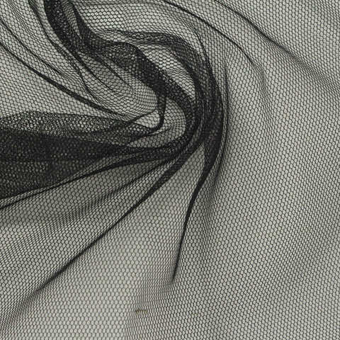 100% Nylon Mesh Fabric, 22 gsm, 160 cm — Black