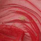 Red Glitter-Star Mesh, Polyester — texture