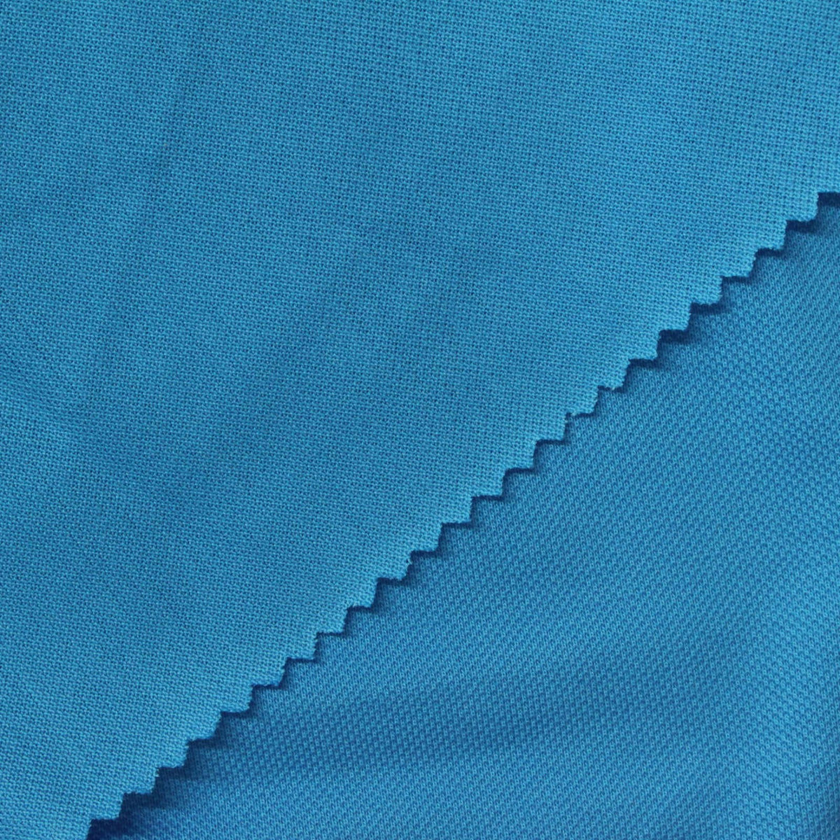 100% Cotton Piqué Knit Fabric, 174 gsm, 177 cm — Blue