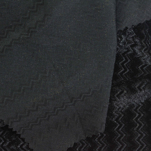 Black Tone-on-Tone Jacquard, Polyester, 220 gsm, 163 cm