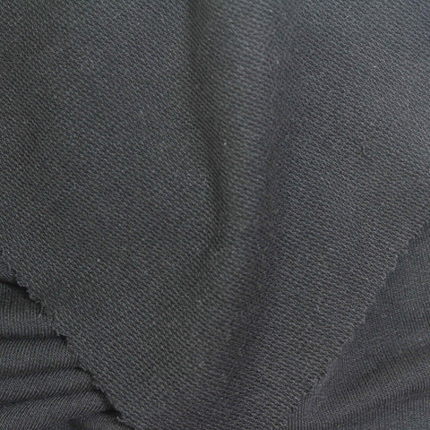 French Terry Fabric, 260 gsm, 155 cm — Black