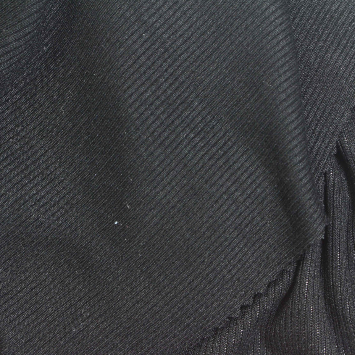 Viscose Stretch Rib Knit Fabric, 270 gsm, 125 cm — Black