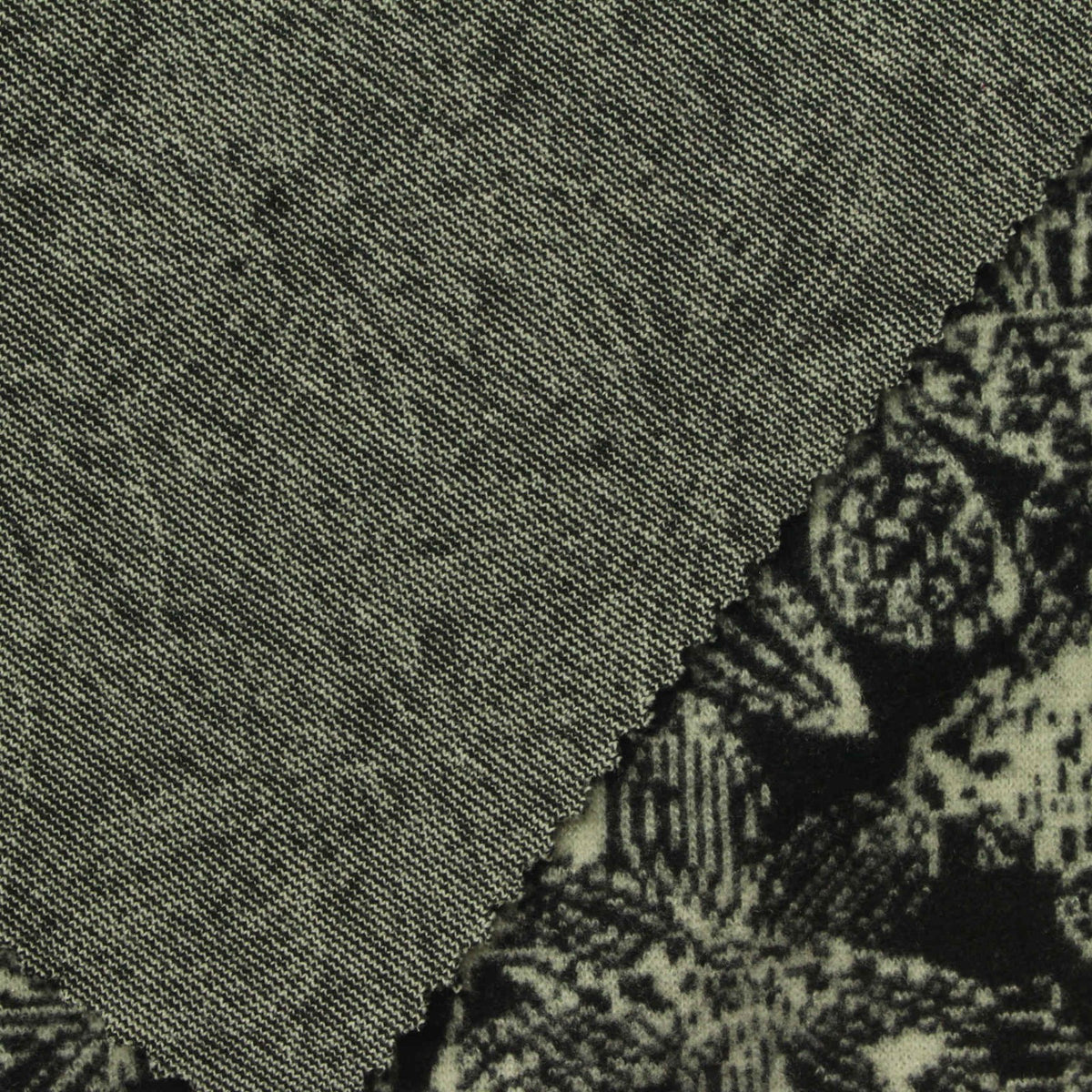 Light Grey Abstract Jacquard, Poly-Viscose, 300 gsm
