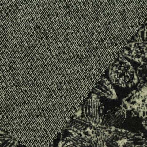 Light Grey Abstract Jacquard, Poly-Viscose, 300 gsm