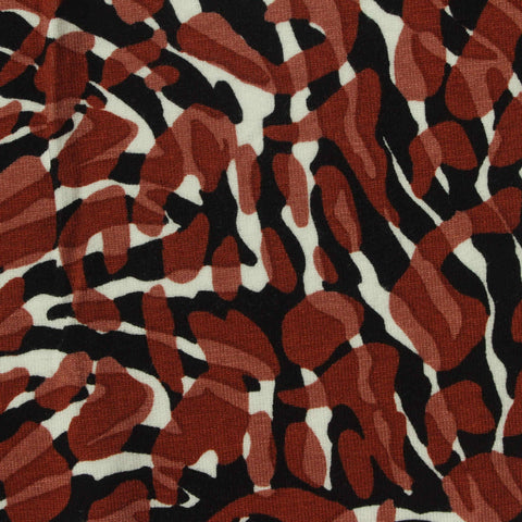 Brown Animal Print Jersey Knit, Viscose, 220 gsm