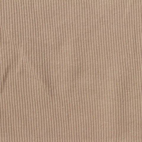 Cotton Stretch Rib Knit Fabric, 230 gsm, 135 cm — Beige