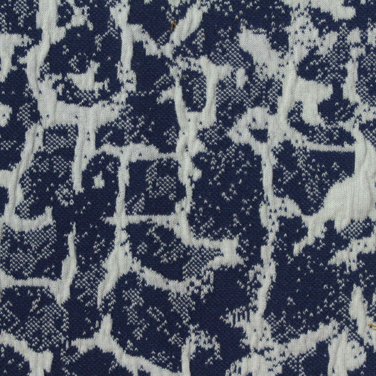 Jacquard Polyester Viscose Stretch Knit Fabric, 350 gsm, 155 cm — Navy