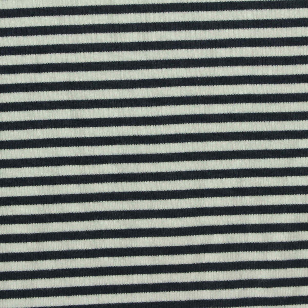 Black Horizontal-Stripe Jersey Knit, Polyester, 180 gsm, 140 cm