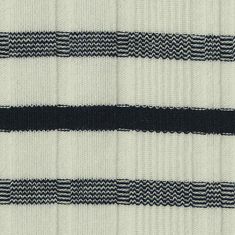 Dark Blue Stripes Rib Knit