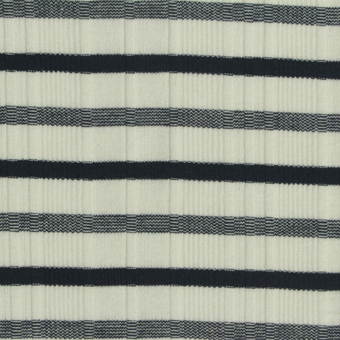 Dark Blue Stripes Rib Knit