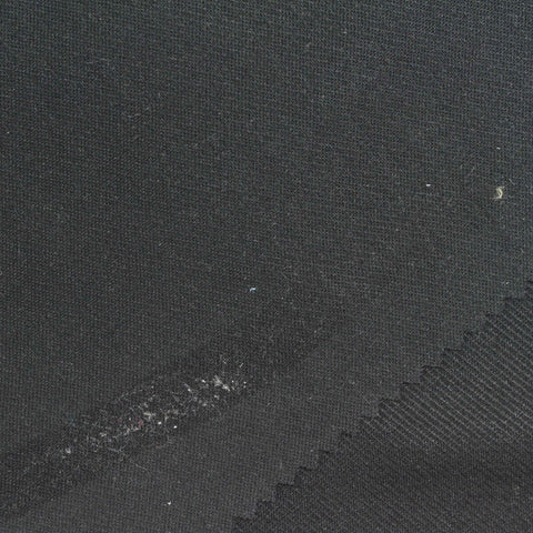 Viscose Nylon Stretch Interlock Knit Fabric, 310 gsm, 160 cm — Black