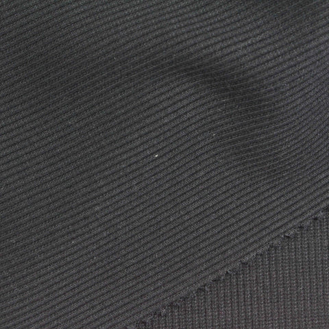Cotton Rib Knit Fabric, 370 gsm, 130 cm — Black