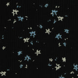Light Blue Floral Rib Knit, Polyester