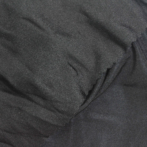 Polyester Stretch Rib Knit Fabric, 220 gsm, 150 cm — Black