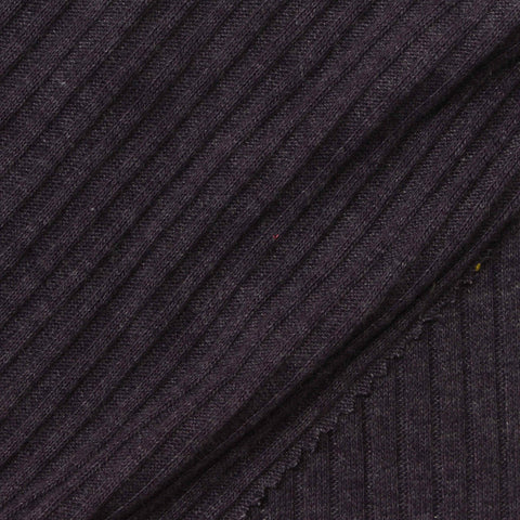 Cotton Polyester Rib Knit Fabric, 180 gsm, 170 cm — Black