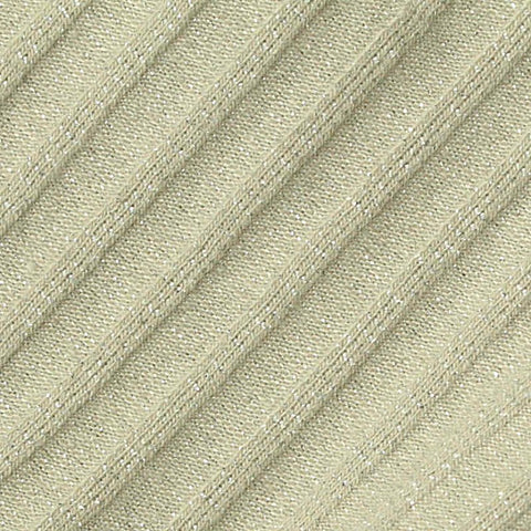 Yarn-Dyed Polyester Metallic Stretch Rib Knit Fabric, 185 gsm, 150 cm — Khaki