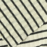 Black Diagonal-Stripe Rib Knit, Poly-Viscose