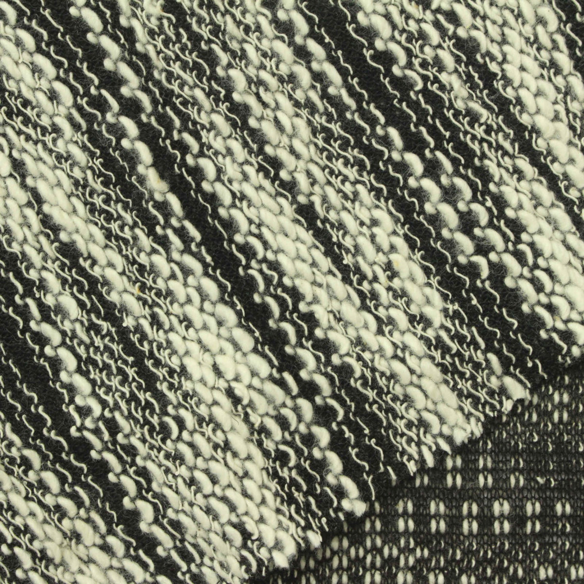 Black Stripe Chunky Knit, Poly-Cotton