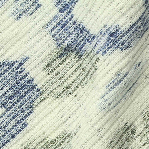 Blue Abstract Rib Knit, Poly-Viscose