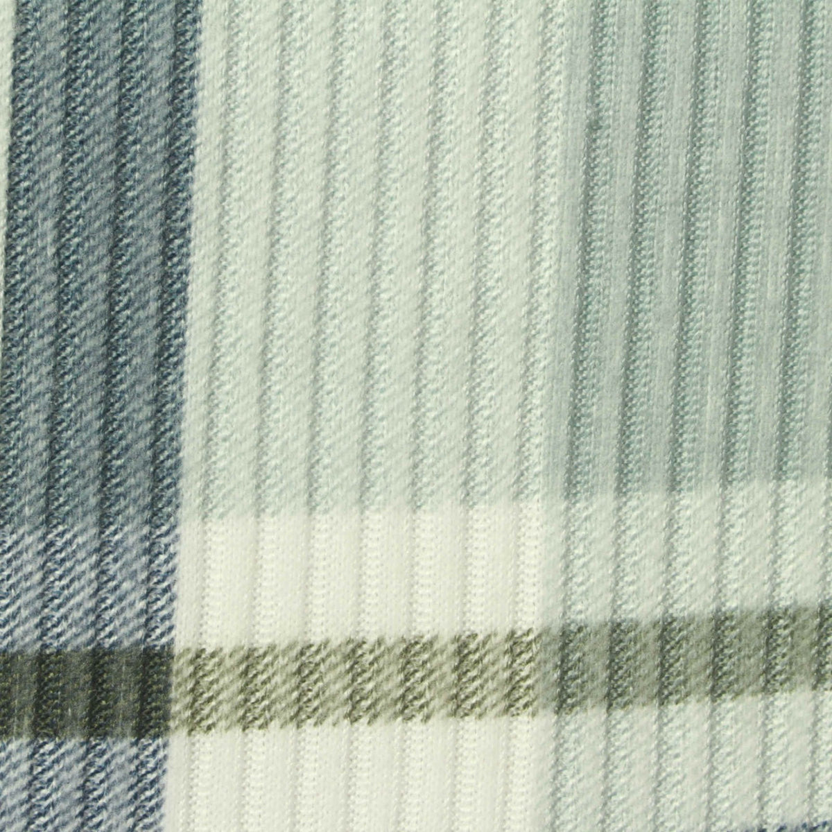Blue Plaid Rib Knit, Polyester