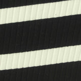Black Horizontal-Stripe Rib Knit, Poly-Viscose