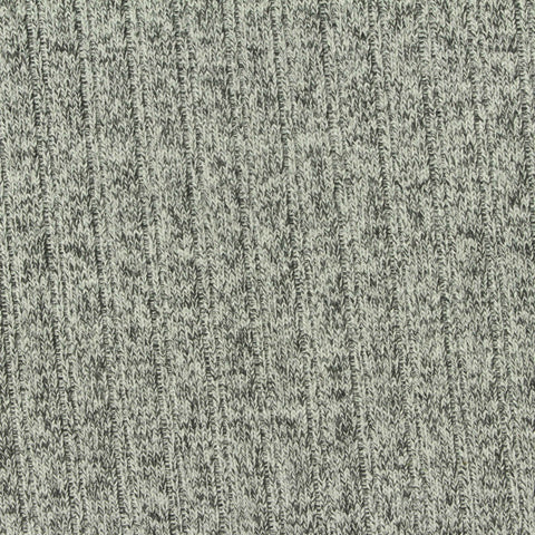 Dark Grey Heathered-Marl Rib Knit, Viscose-Poly, 290 gsm
